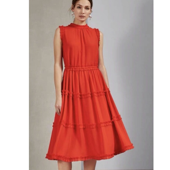 Ted Baker Dresses & Skirts - TED BAKER SINITA RUFFLE FLOWY BOHO DRESS SZ IS 10/12 US PR TED SZ 4
